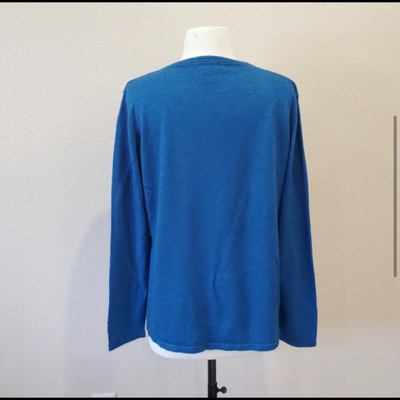 Strand Merino Wool Cardigan Sweater with Beaded Embellishments Medium - Picture 4 of 7